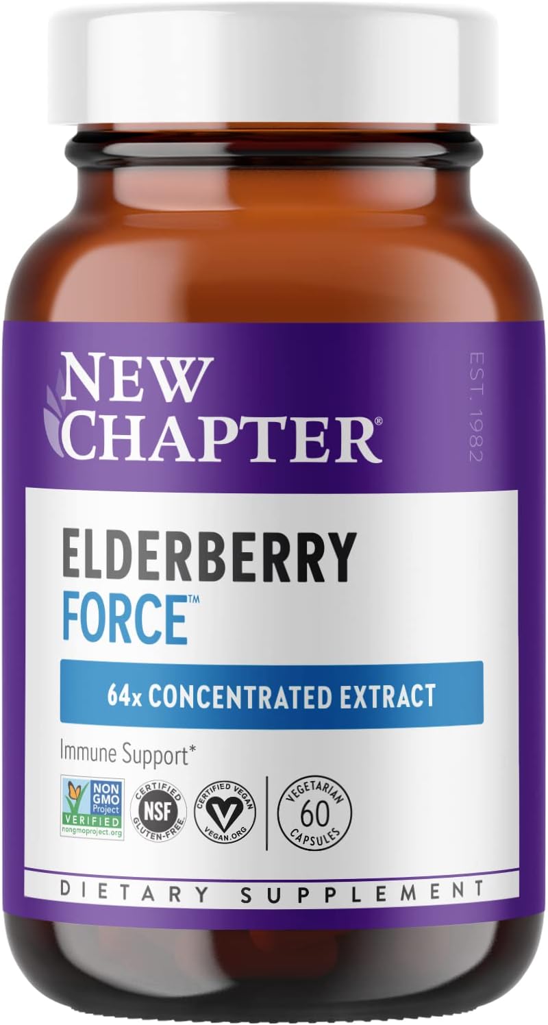 Vegan Elderberry Capsules for Immune Support - 60 Count