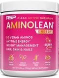 AminoLean Pre Workout Berry Elixir - Clean Vegan Energy