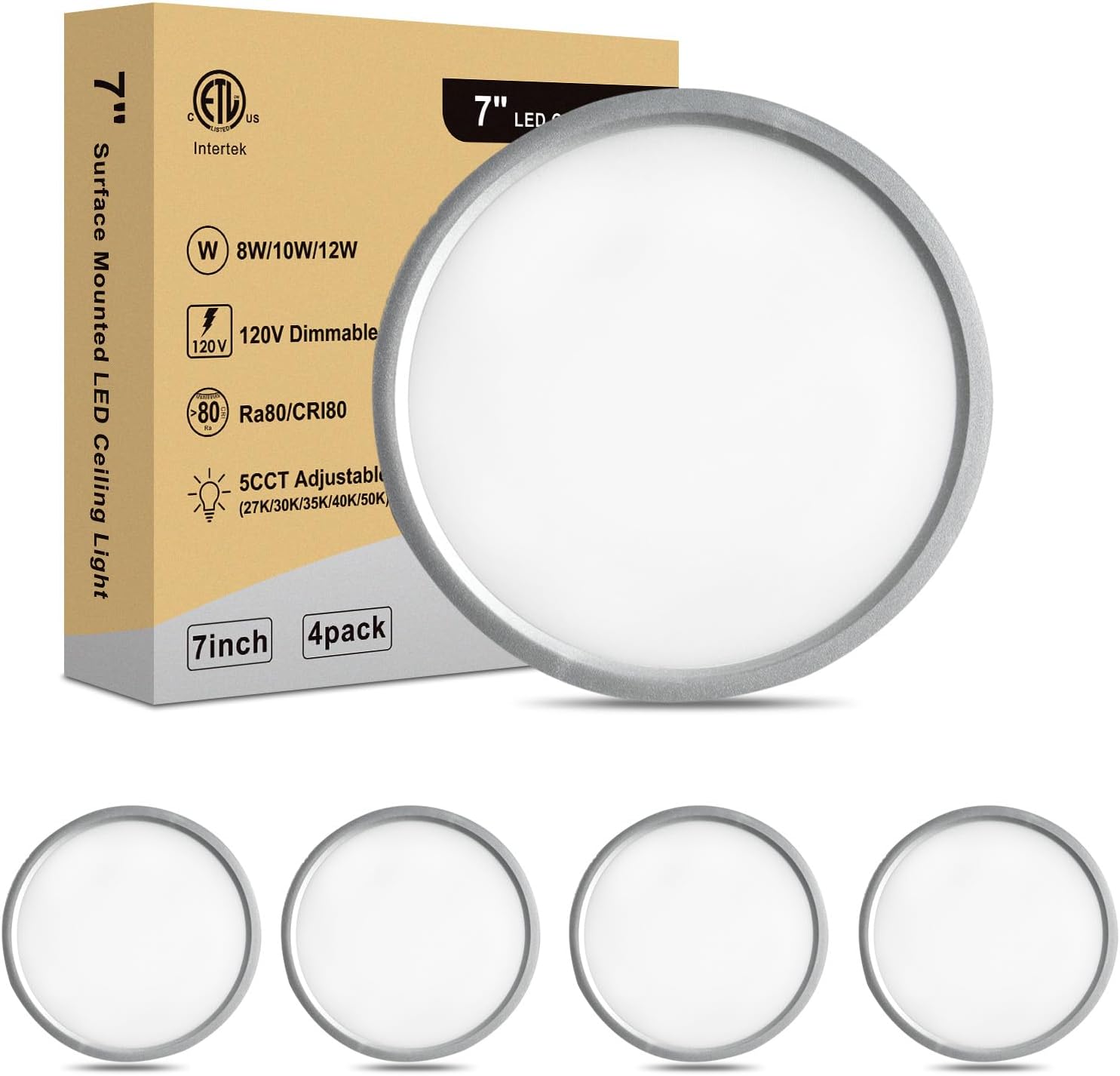 7 Inch LED Ceiling Light - Ultra Slim Dimmable Round Flat Lamps