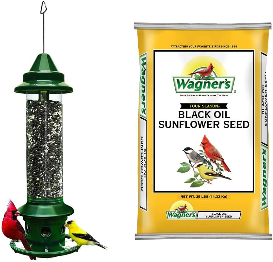 Squirrel Buster Plus Bird Feeder Bundle with 25-Pound Bird Food