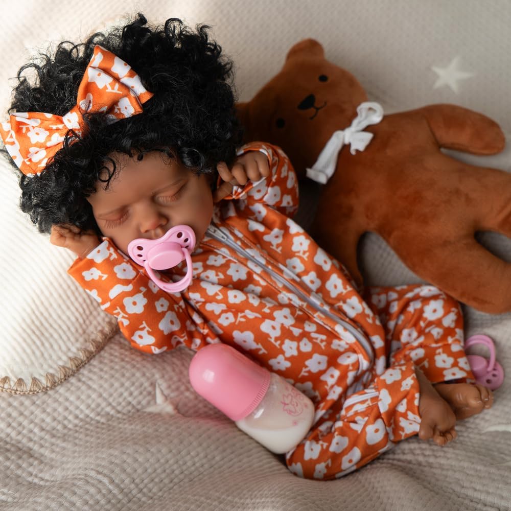 Jirachi Black Lifelike Reborn Baby Dolls for Kids Age 3