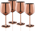 Rose Gold Wine Glasses Set of 4 18oz Stainless Steel - Unbreakable