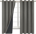 Thermal Insulated 100% Blackout Curtains for Bedroom - Grey, 2 Panels