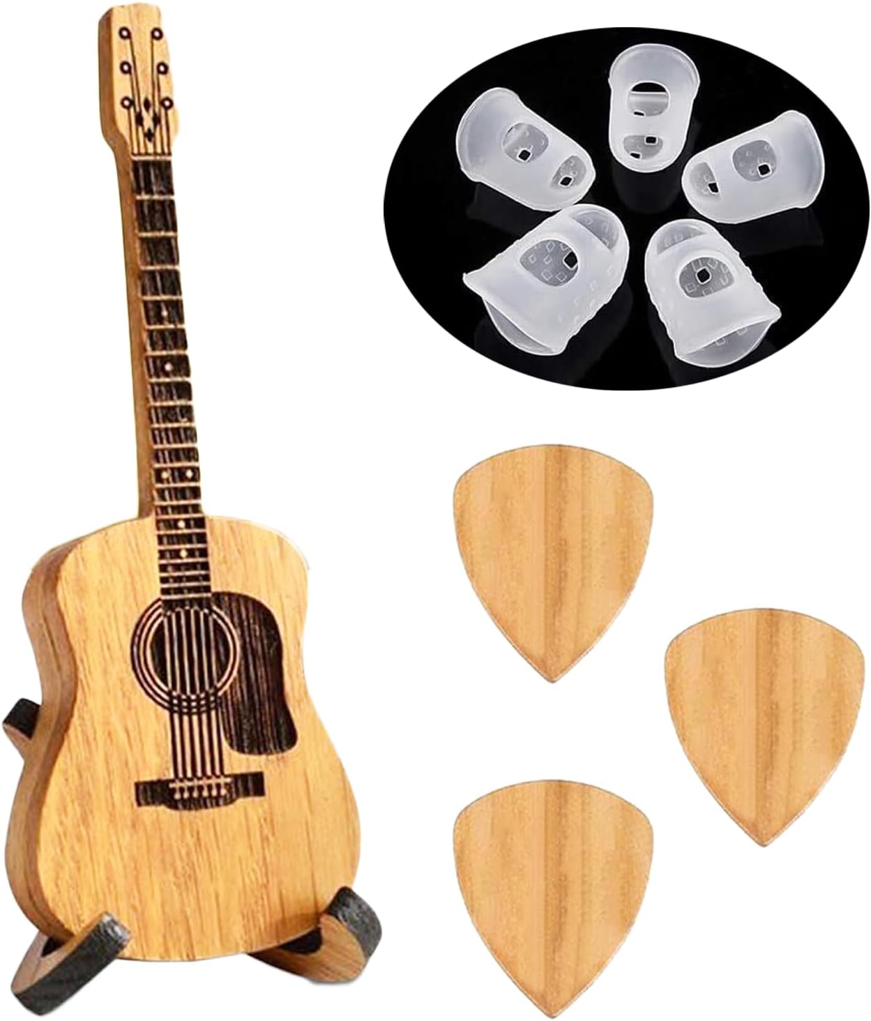 Musician's Delight: Wooden Guitar Pick Set