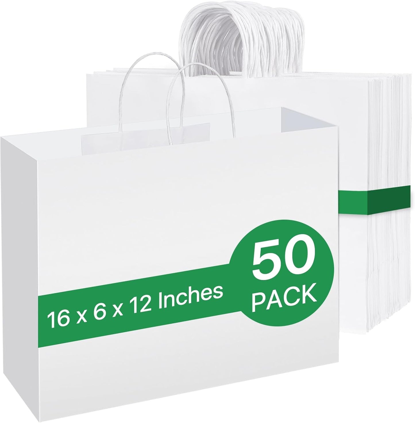White Paper Bags with Handles for Eco-Friendly Shopping Needs
