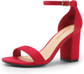 Heels for Women Chunky Block Heel Open Toe Ankle Strap - 3.5in Heel