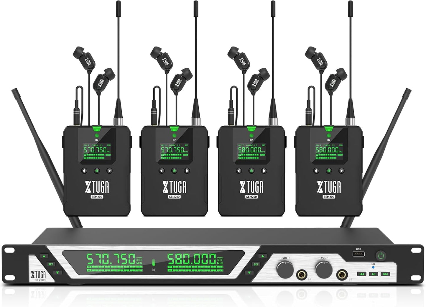 XTUGA SEM200 Wireless In Ear Monitor System for Musicians