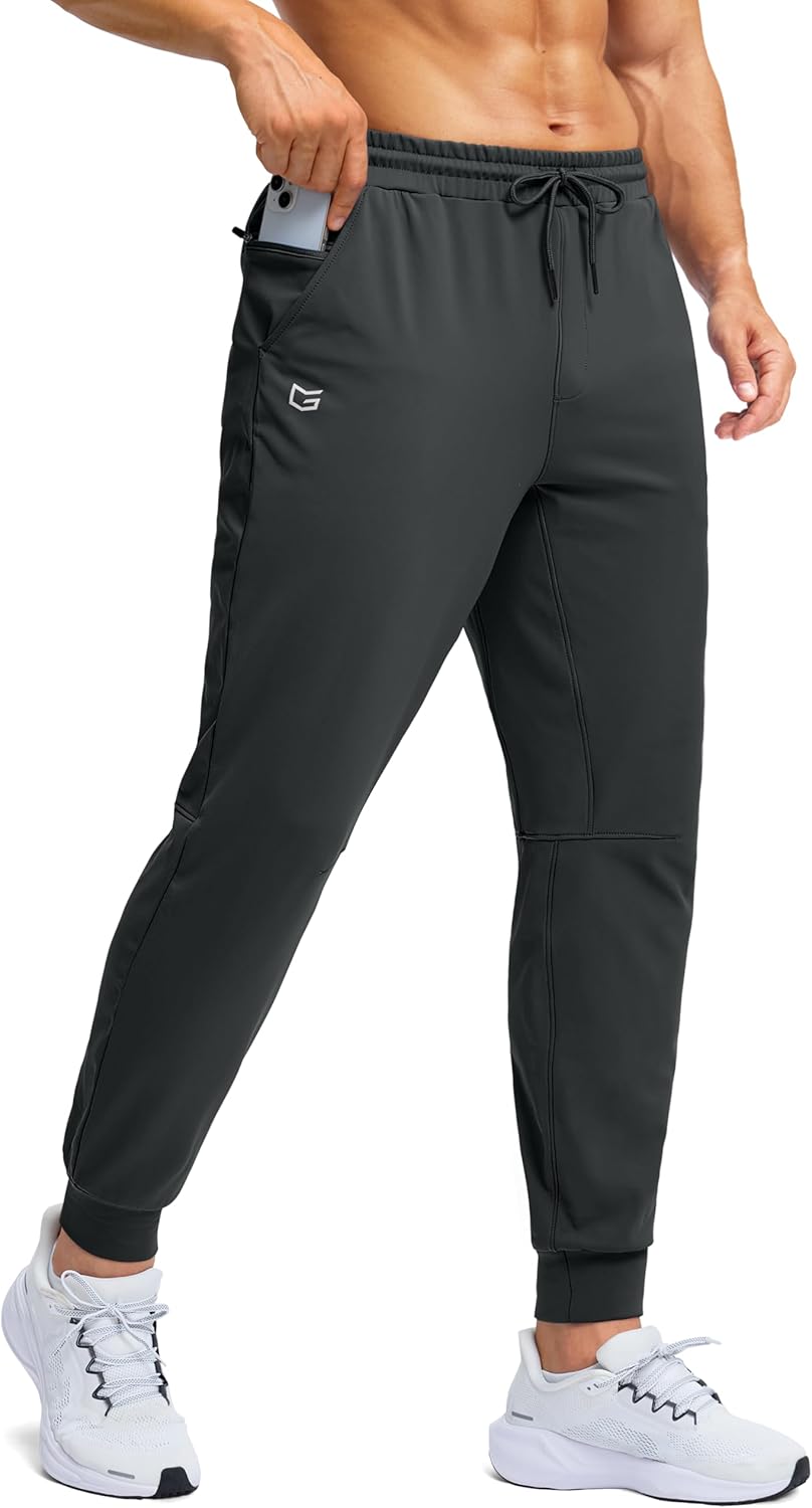 Fleece Lined Athletic Pants for Men - Water Resistant Joggers