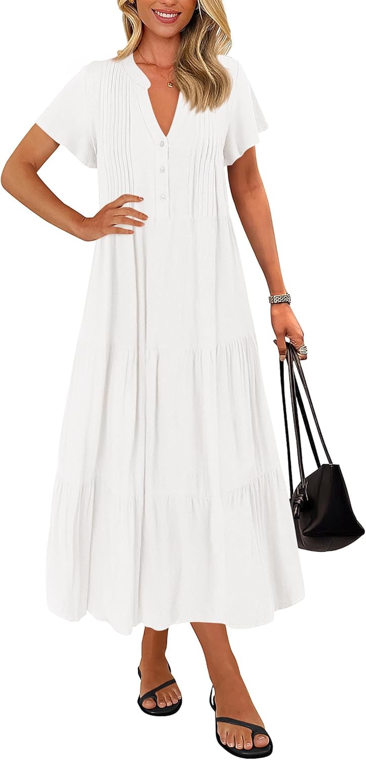 KIRUNDO Summer Maxi Dresses for Women 2025 Spring Fashion