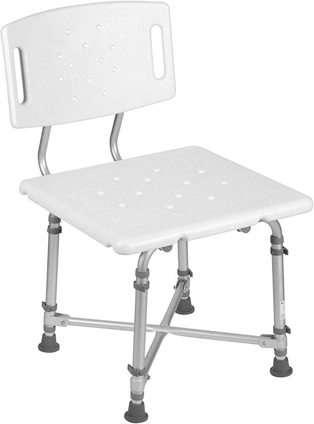 Adjustable Aluminum Shower Chair - Holds 500 lbs