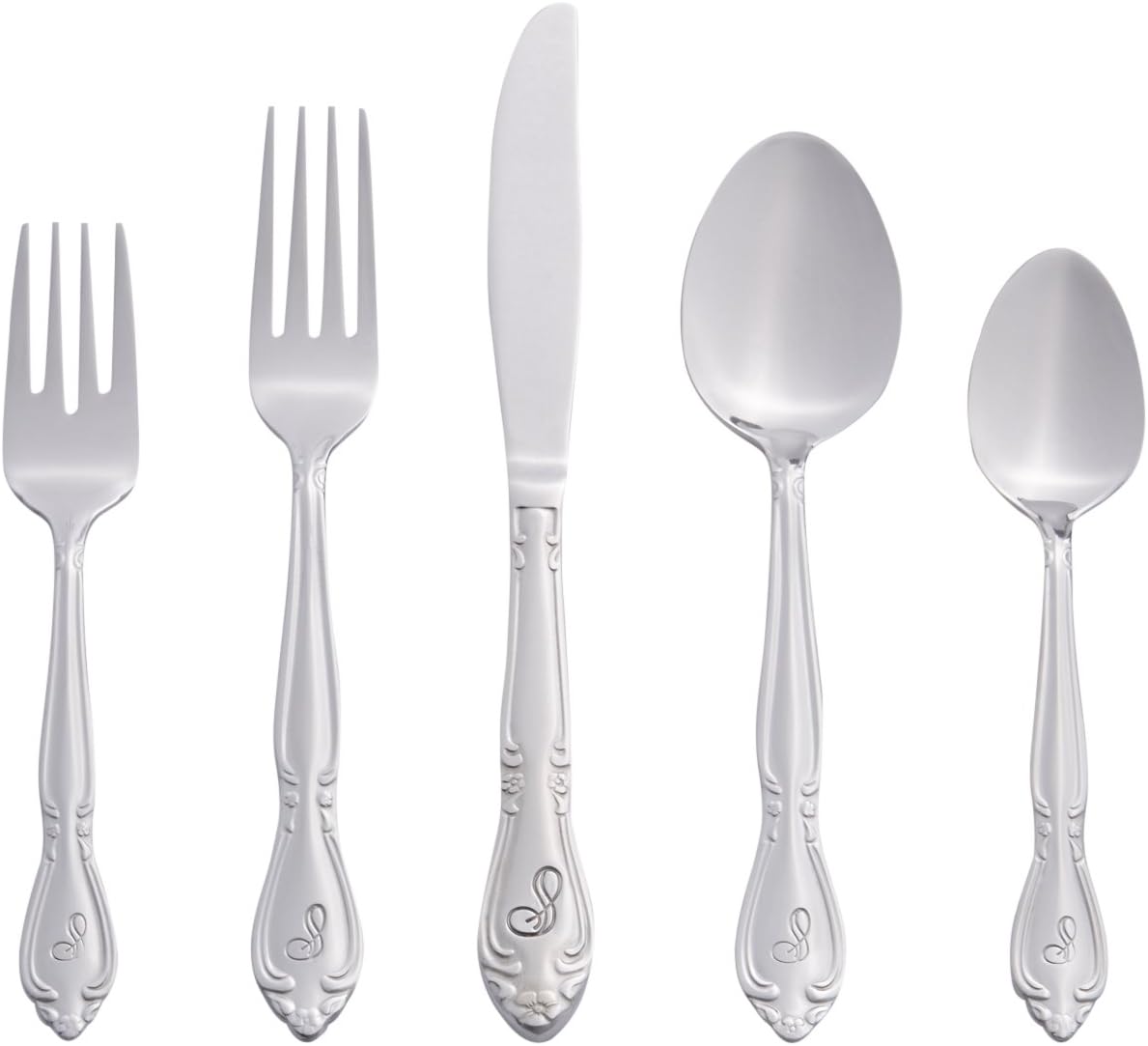 RiverRidge Rose Monogrammed Flatware Set for Elegant Dining