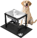 2 Gallon Elevated Large Dog Water Bowl - Adjustable 4-Height Stand