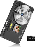 Digital Camera Point and Shoot 4K 64MP - Compact Autofocus Camera