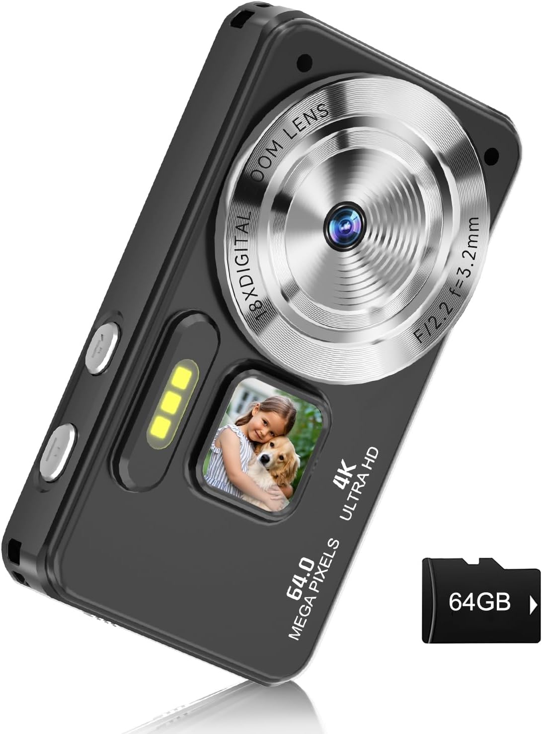 Digital Camera for Teens - 4K 64MP Autofocus Point and Shoot