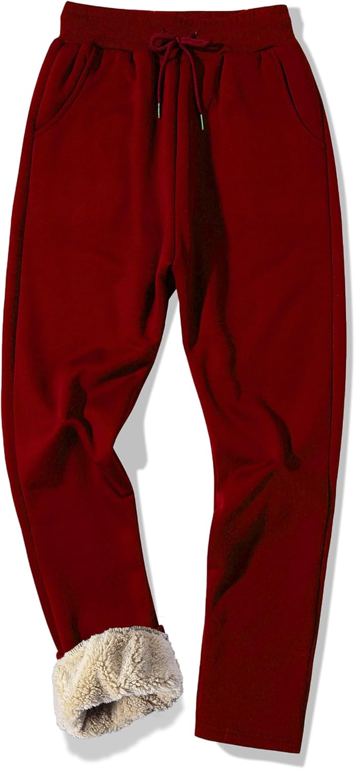 MACHLAB Men's Thermal Fleece Jogger Pants for Winter Warmth