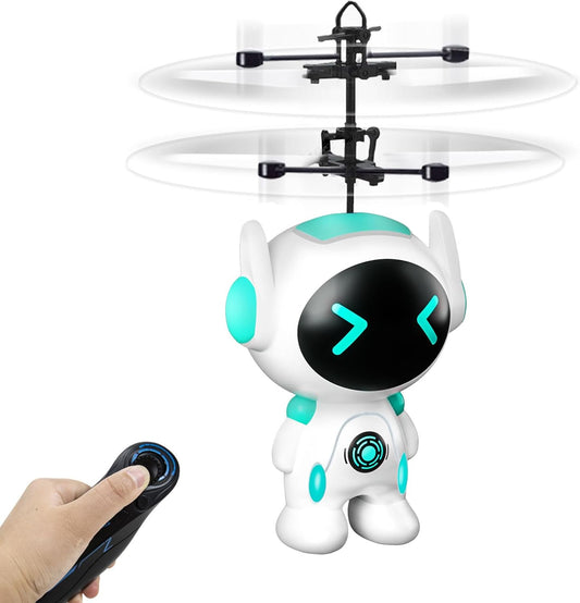 LED Flying Robot Toy for Kids, Remote Control Mini Drone, Perfect Gift