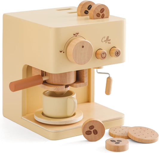Wooden Kids Coffee Maker Toy Set - Pretend Play Kitchen Fun!