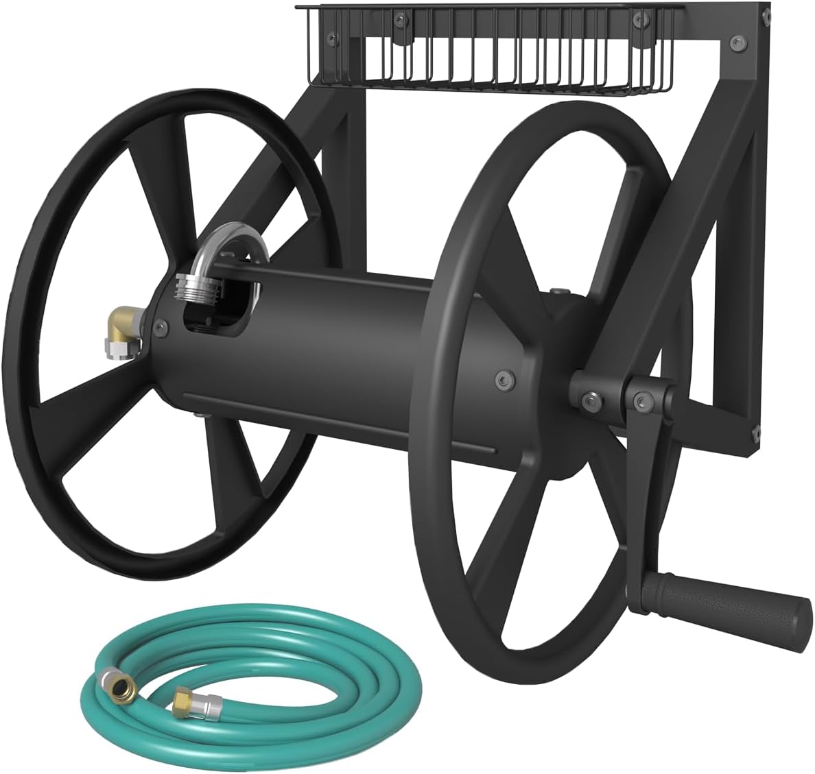 Triangle Wall Mounted Garden Hose Reel for Outdoor Use