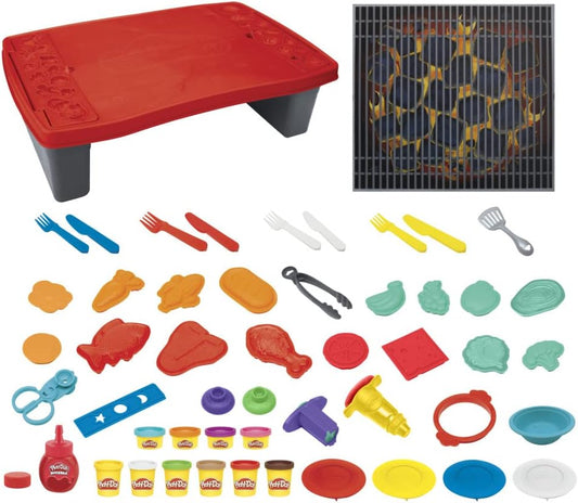 Big Grill Playset: 40-Piece BBQ Toy for Kids with Non-Toxic Drizzle
