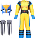 Boys Hero Yellow Costume Halloween Cosplay Spandex Bodysuit with Mask