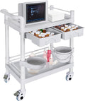 Medical Mobile Trolley Cart 2-Shelf Rolling Utility Cart - Heavy Duty