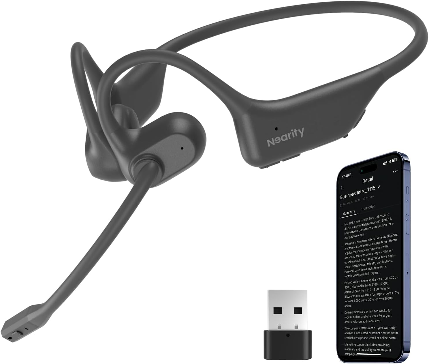 MemPod Pro 2S: Voice Recorder Headset w/ Transcribe, Dongle & App