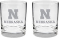 Nebraska Cornhuskers 2-Sided Satin Finish Rocks Glass Set of 2 - Gift