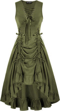 Women's Scarlet Darkness Renaissance Steampunk High Low Lace Up Dress