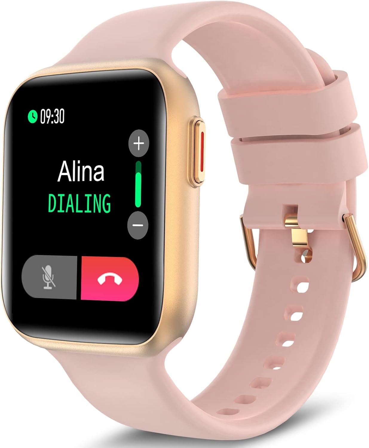 Bebinca Smart Watch: Track Heart Rate & Sleep [Answer/Make Call] Voice AI, Pink