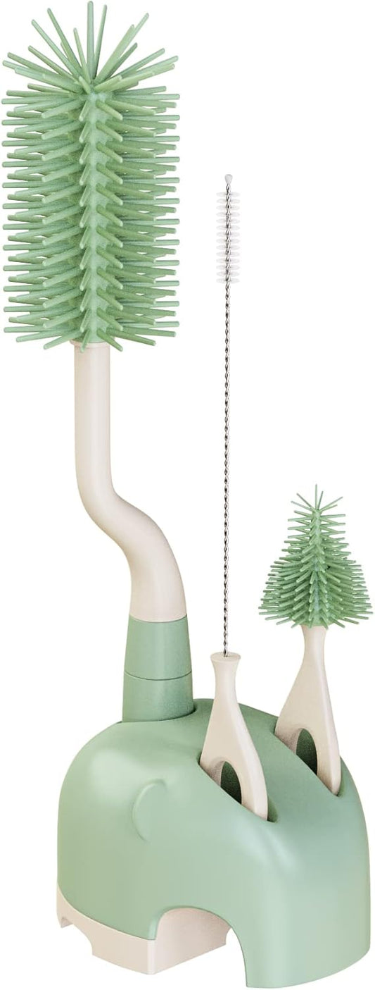 360 Rotating Silicone Bottle Brush Set ~ Green