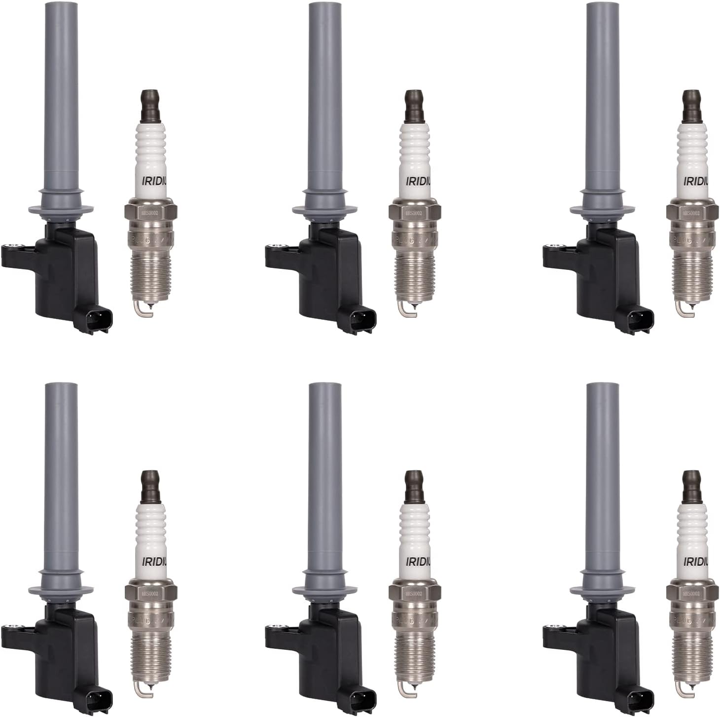 Set of 6 Ignition Coil Pack Spark Plugs for Ford Escape 3.0L