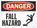 Danger - Fall Hazard Sign for Safety | Durable Aluminum 18x24