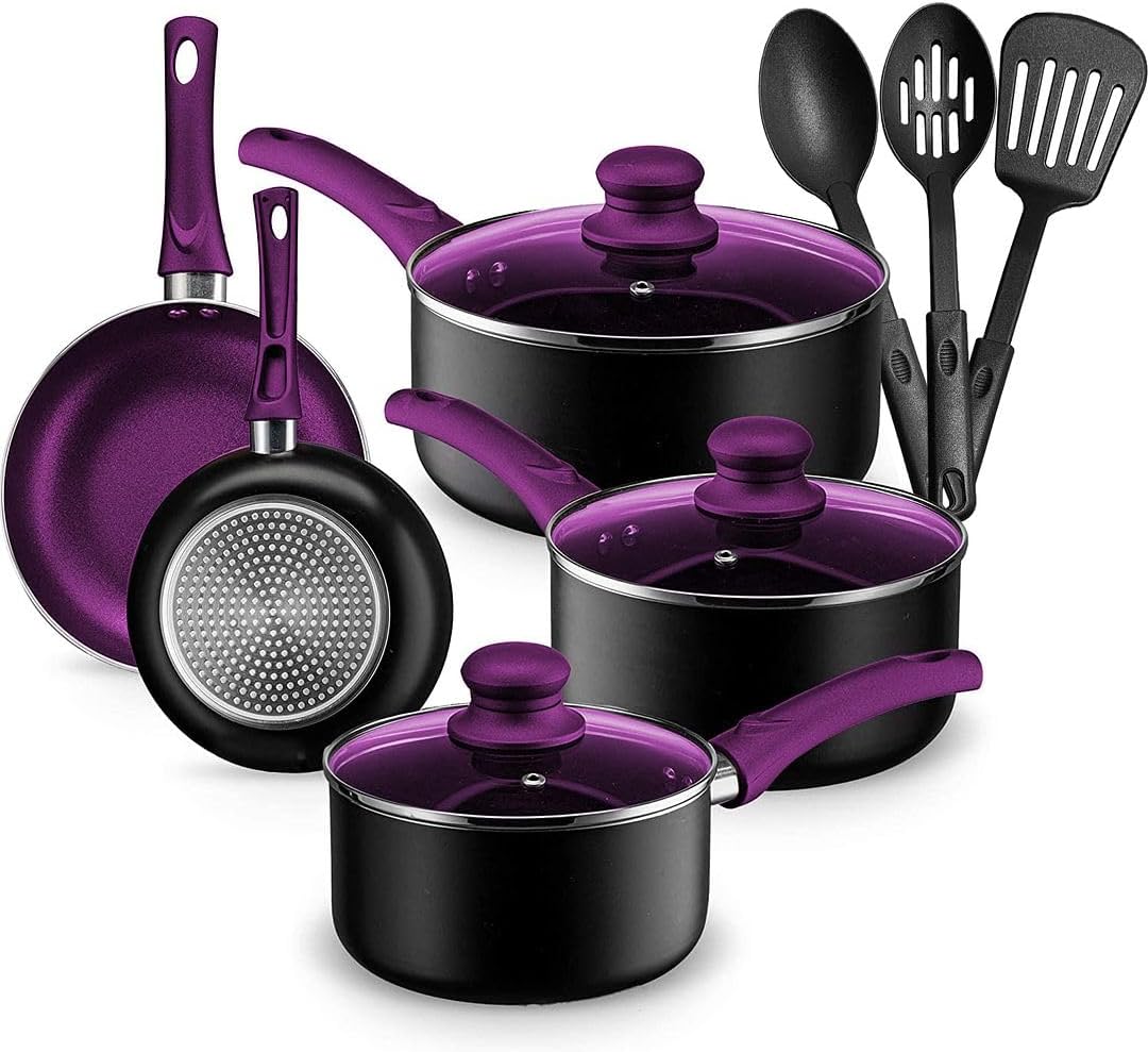 Chefs Star Nonstick Stackable Induction Cookware Set, 11 Pcs