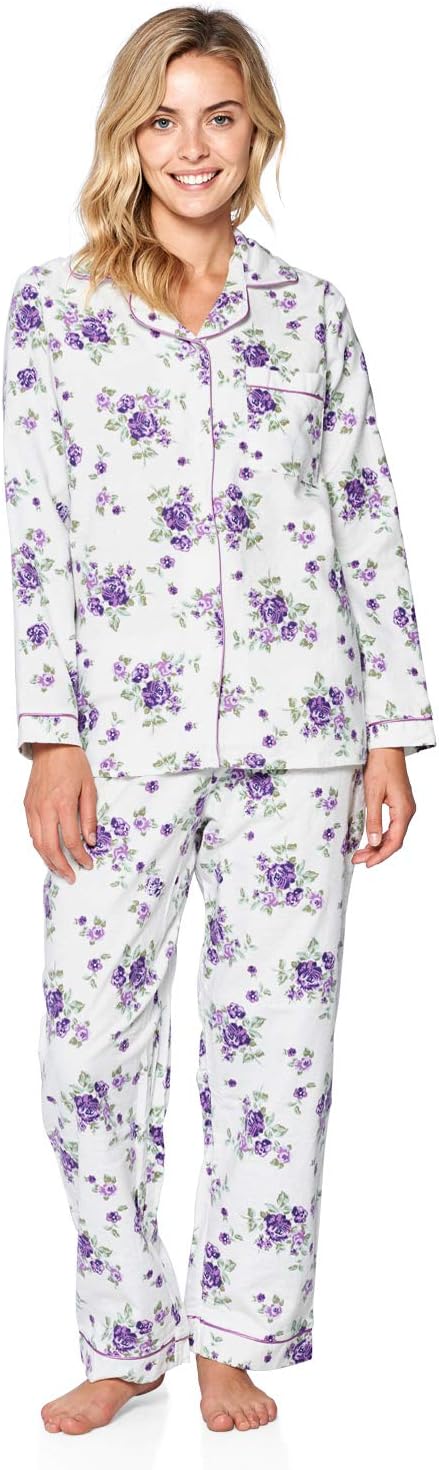 Casual Nights Women's Flannel Long Sleeve Pajama Set for Comfort