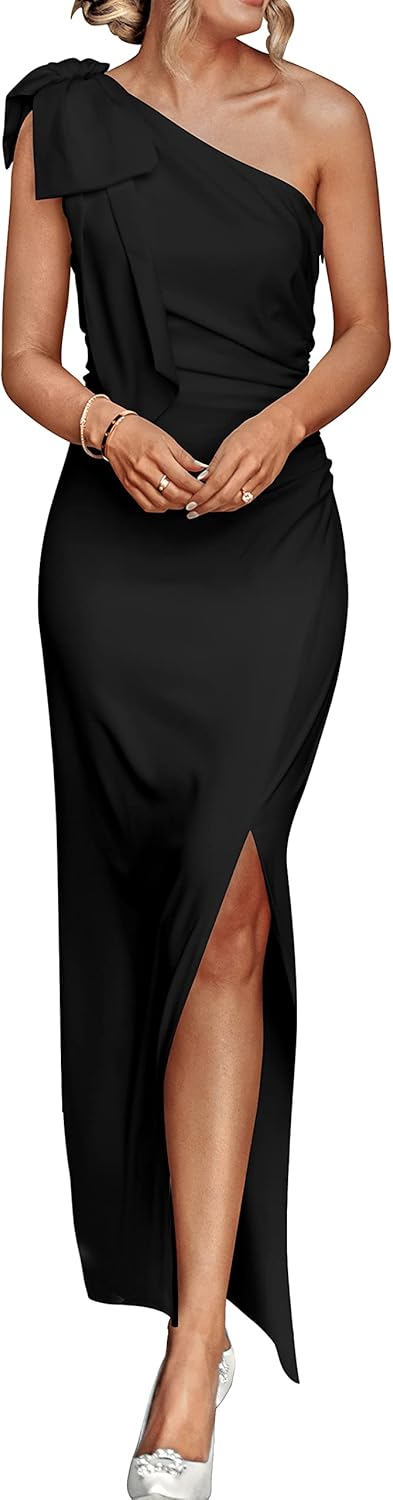 Elegant One Shoulder Maxi Dress for Summer Weddings and Parties