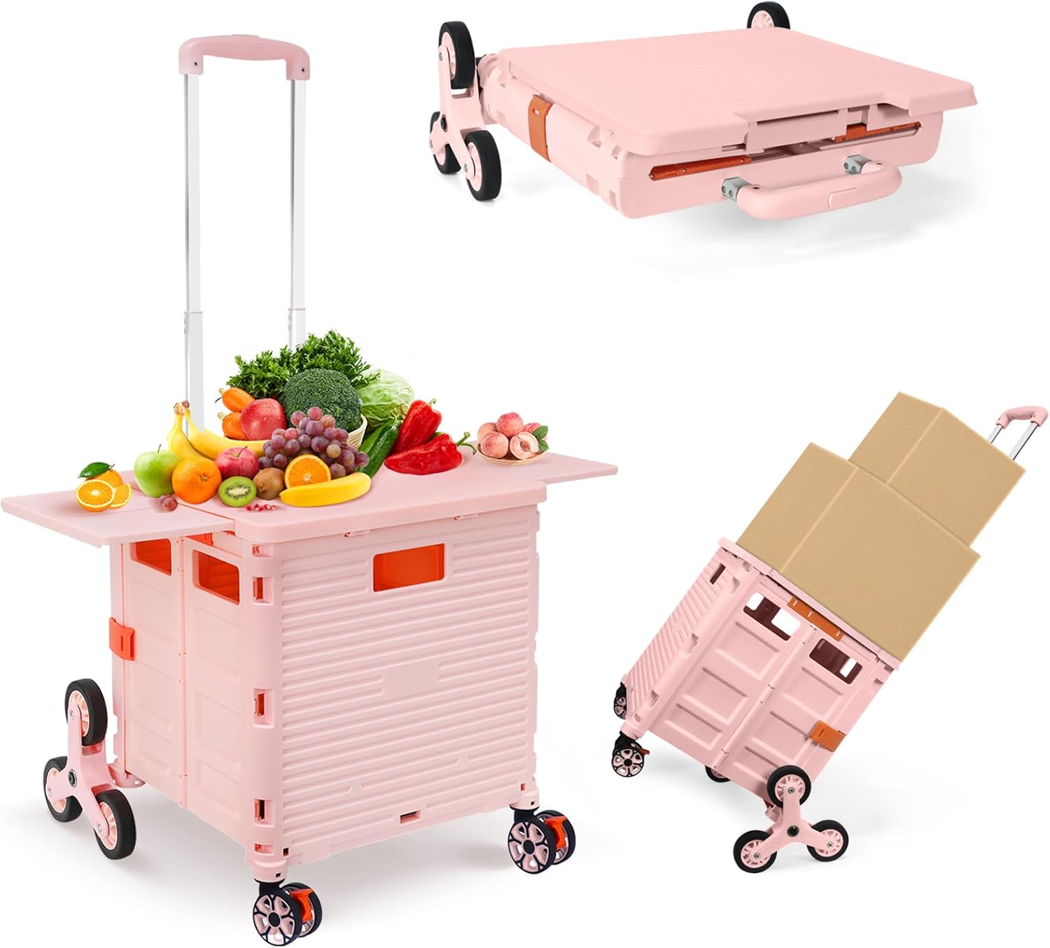 Foldable Utility Cart with Stair Climbing Wheels for Easy Transport