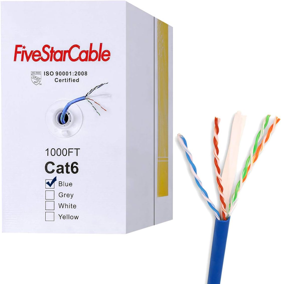 Cat6 1000ft Twisted Pair Ethernet Cable for High-Speed Networking
