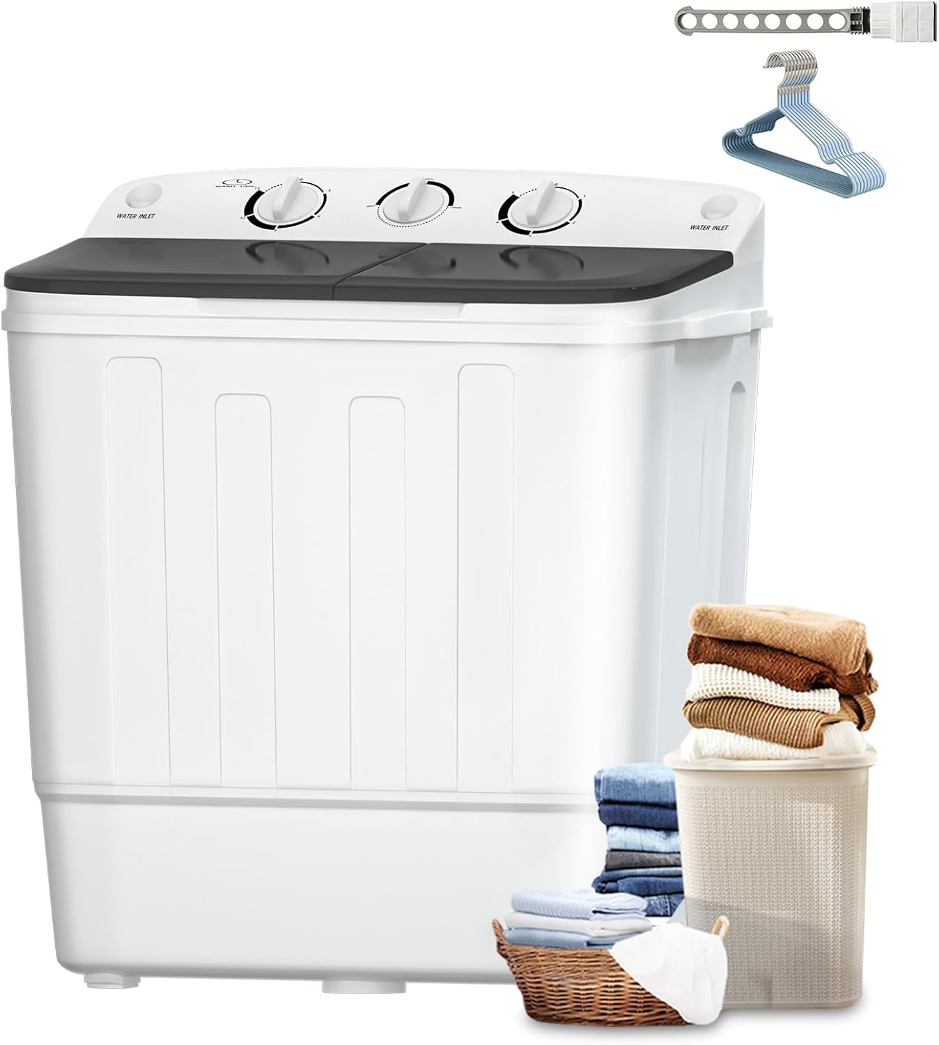 Sportpulse Mini Twin Tub Portable Washing Machine for Small Spaces