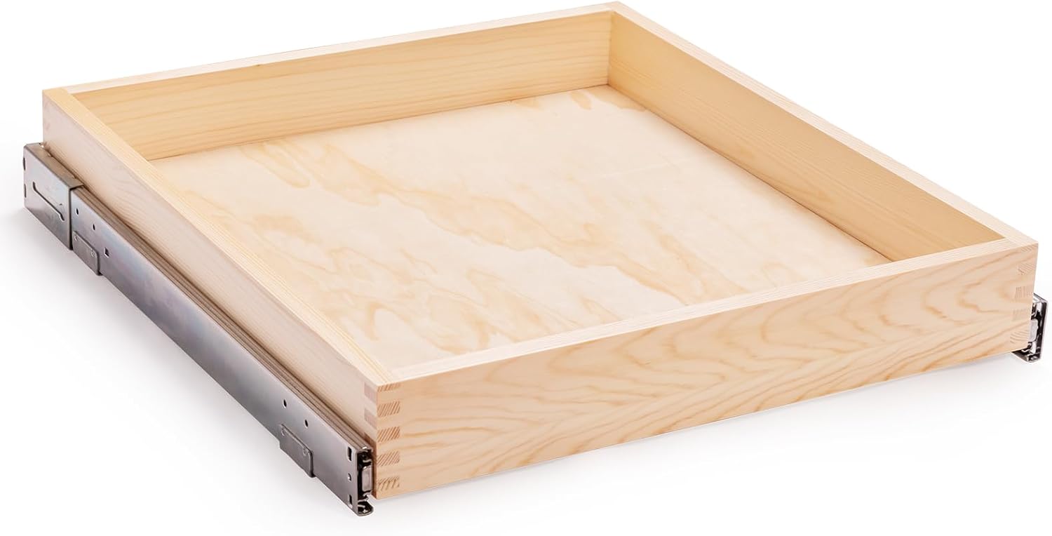 29W x 21D x 3H Soft Close Slide Out Wood Drawer Organizer