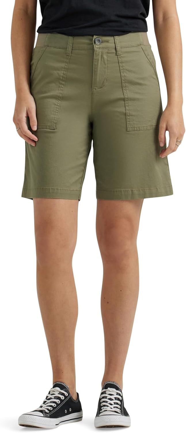 Lee Womens Ultra Lux Comfort Flex-to-go Utility Bermuda Shorts
