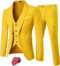 MY'S Men's 3 Piece Slim Fit Suit Set with Tie - Modern One-Button MYS