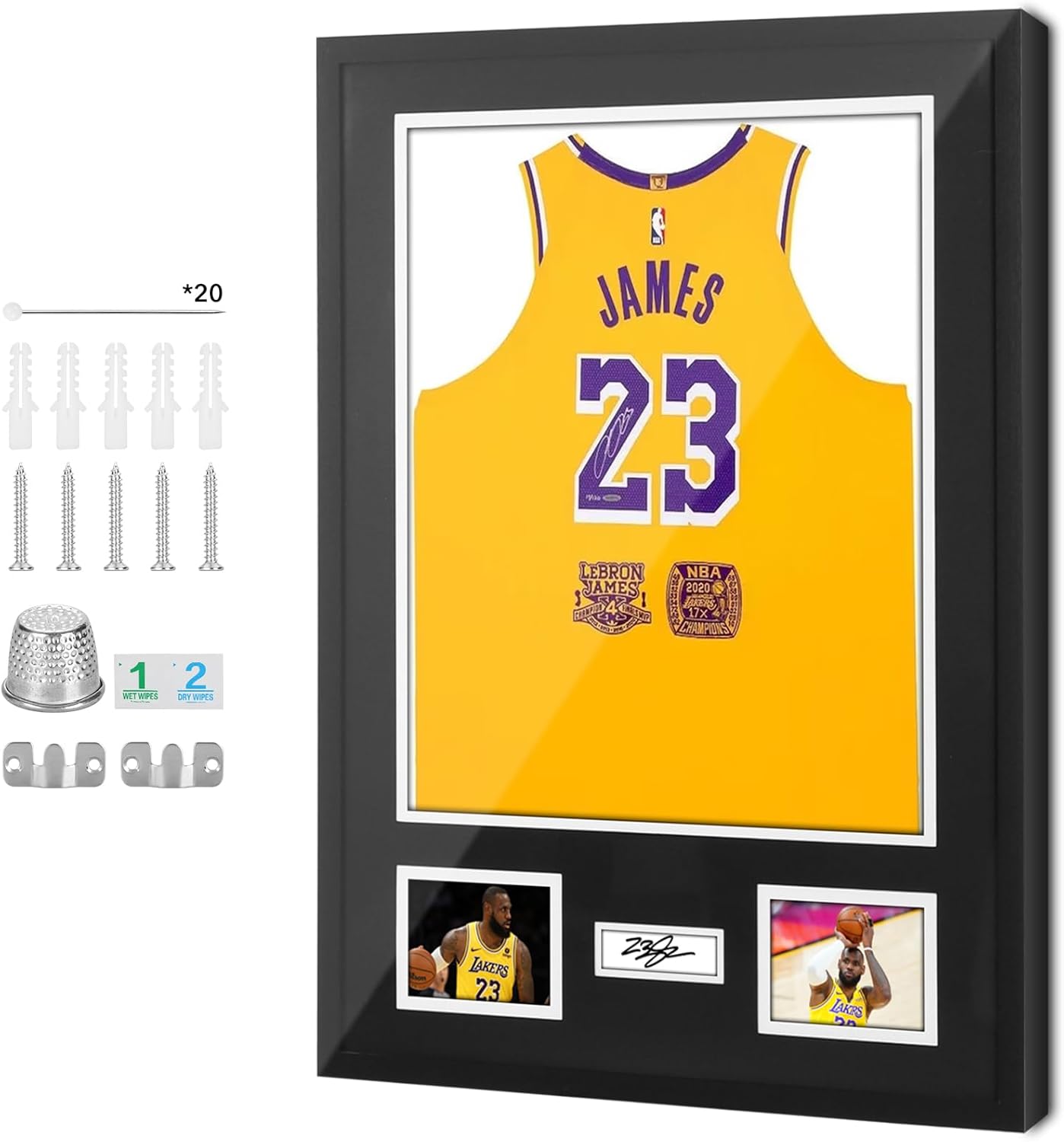 Jersey Frame Display Case with Pictures for Sports Memorabilia