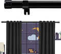 Extra Long Black Curtain Rod 120-170 in - Heavy Duty Adjustable Rod