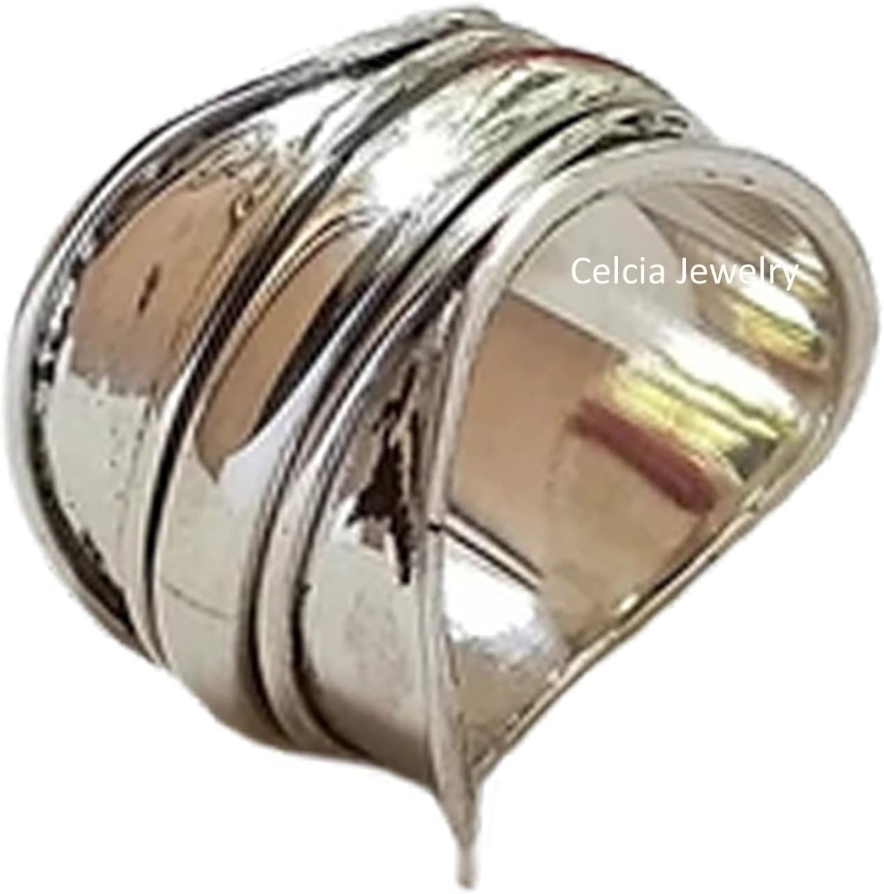 Natural 925 Sterling Silver Spinner Ring for Meditation and Fidgeting