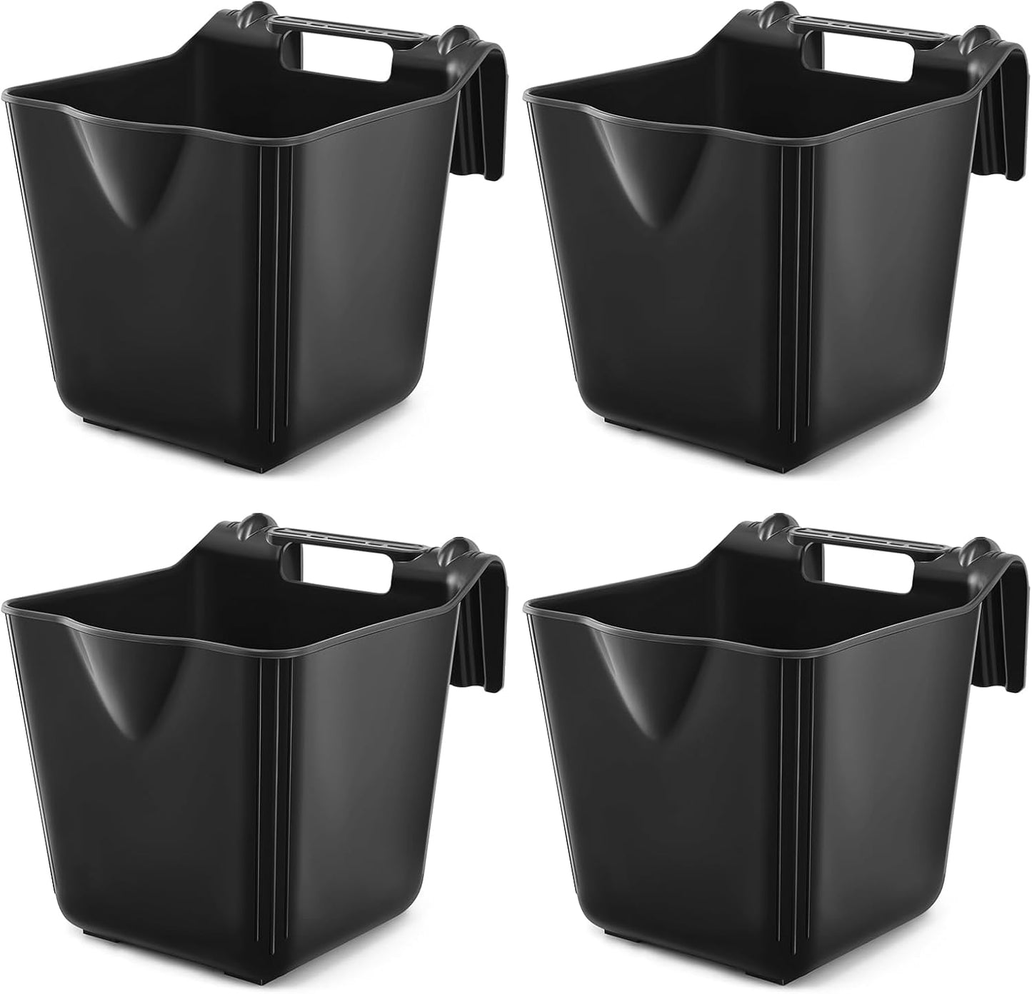 4 Pack 15 Quart Horse Feeders for Livestock and Farm Use