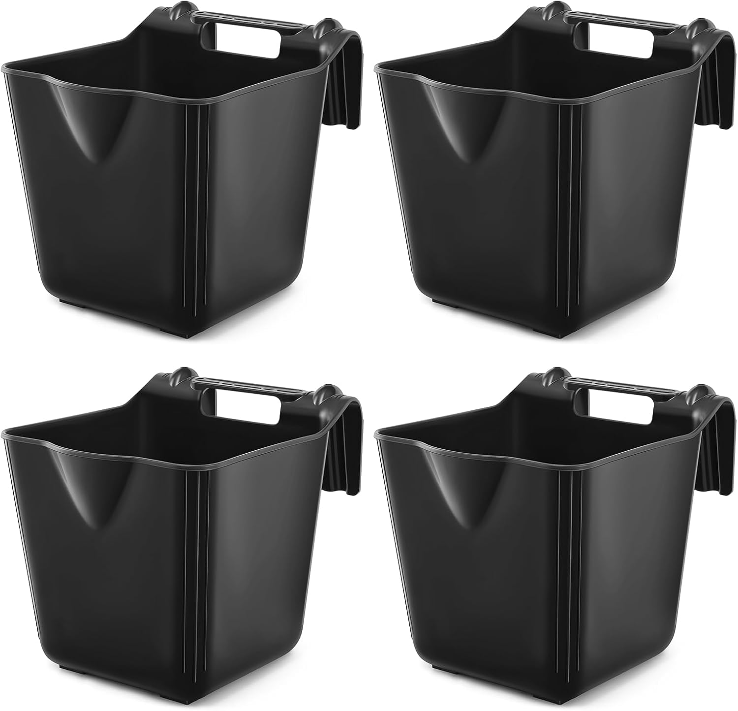 4 Pack 15 Quart Horse Feeders for Livestock and Farm Use