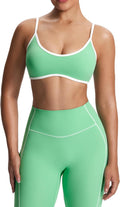 Color Block Workout Sports Bra - Strappy Lined Yoga Crop Tank