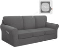 Easy-Going 7 Piece Stretch Couch Cover Set - Large Light Grey