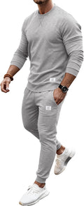 Men's 2 Piece Sweatsuit Crewneck & Jogger Set - Lightweight Comfort