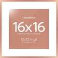 Homeforia 16x16 Picture Frame Rose Gold - Gallery Quality Metal Frame